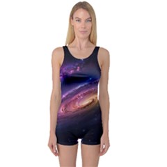 Universe Space Star Rainbow One Piece Boyleg Swimsuit by Ravend