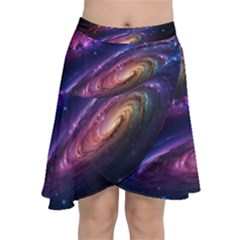 Universe Space Star Rainbow Chiffon Wrap Front Skirt by Ravend