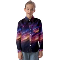 Universe Space Star Rainbow Kids  Long Sleeve Shirt by Ravend