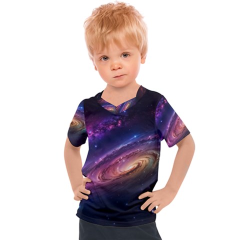 Universe Space Star Rainbow Kids  Sports Tee by Ravend