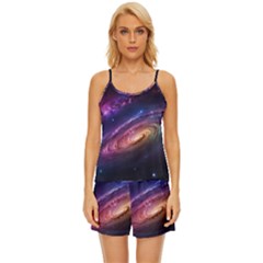 Universe Space Star Rainbow Satin Pajama Short Set by Ravend