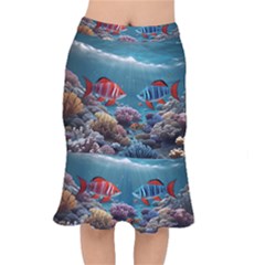 Fish Sea Ocean Short Mermaid Skirt by Ravend