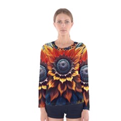 Flower Plant Geometry Women s Long Sleeve Tee