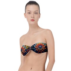 Flower Plant Geometry Classic Bandeau Bikini Top  by Ravend