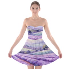 Lavender Flower Tree Strapless Bra Top Dress by Ravend