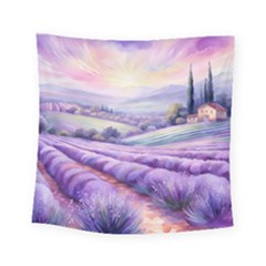 Lavender Flower Tree Square Tapestry (small) by Ravend