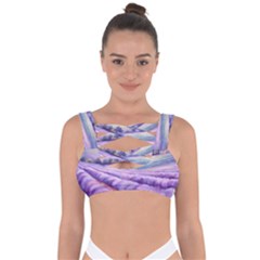 Lavender Flower Tree Bandaged Up Bikini Top by Ravend