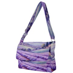 Lavender Flower Tree Full Print Messenger Bag (l) by Ravend