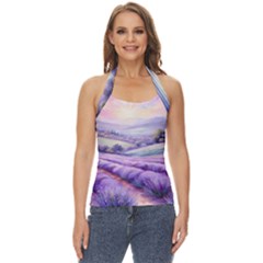 Lavender Flower Tree Basic Halter Top by Ravend