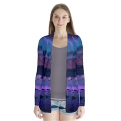 Lake Mountain Night Sea Flower Nature Drape Collar Cardigan by Ravend