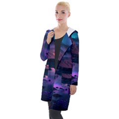 Lake Mountain Night Sea Flower Nature Hooded Pocket Cardigan by Ravend