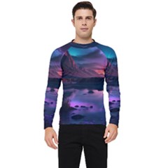 Lake Mountain Night Sea Flower Nature Men s Long Sleeve Rash Guard by Ravend