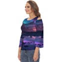 Lake Mountain Night Sea Flower Nature Cut Out Wide Sleeve Top View2