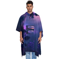 Lake Mountain Night Sea Flower Nature Men s Hooded Rain Ponchos by Ravend