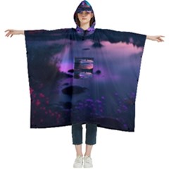 Lake Mountain Night Sea Flower Nature Women s Hooded Rain Ponchos by Ravend