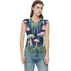 Mushroom Fungus Women s Raglan Cap Sleeve Tee by Ravend