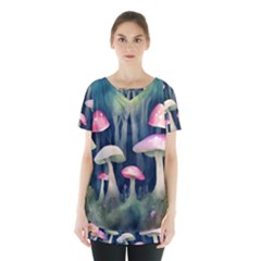 Mushroom Fungus Skirt Hem Sports Top by Ravend