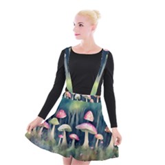 Mushroom Fungus Suspender Skater Skirt by Ravend