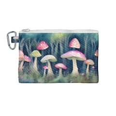 Mushroom Fungus Canvas Cosmetic Bag (medium) by Ravend