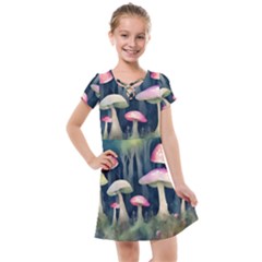 Mushroom Fungus Kids  Cross Web Dress by Ravend