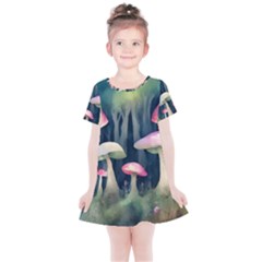 Mushroom Fungus Kids  Simple Cotton Dress