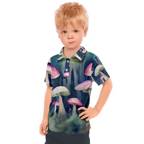 Mushroom Fungus Kids  Polo Tee by Ravend