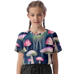 Mushroom Fungus Kids  Basic Tee by Ravend