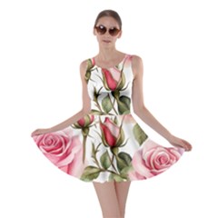 Flower Rose Pink Skater Dress by Ravend