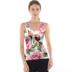 Flower Rose Pink Women s Basic Tank Top by Ravend