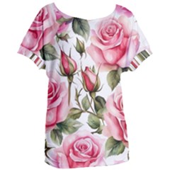 Flower Rose Pink Women s Oversized Tee by Ravend