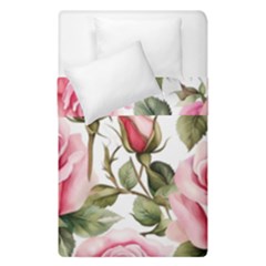 Flower Rose Pink Duvet Cover Double Side (single Size) by Ravend