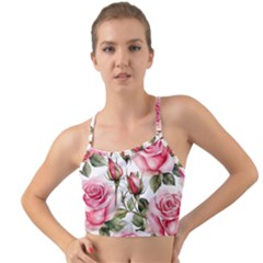 Flower Rose Pink Mini Tank Bikini Top by Ravend