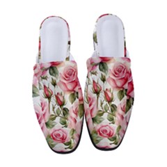 Flower Rose Pink Women s Classic Backless Heels by Ravend