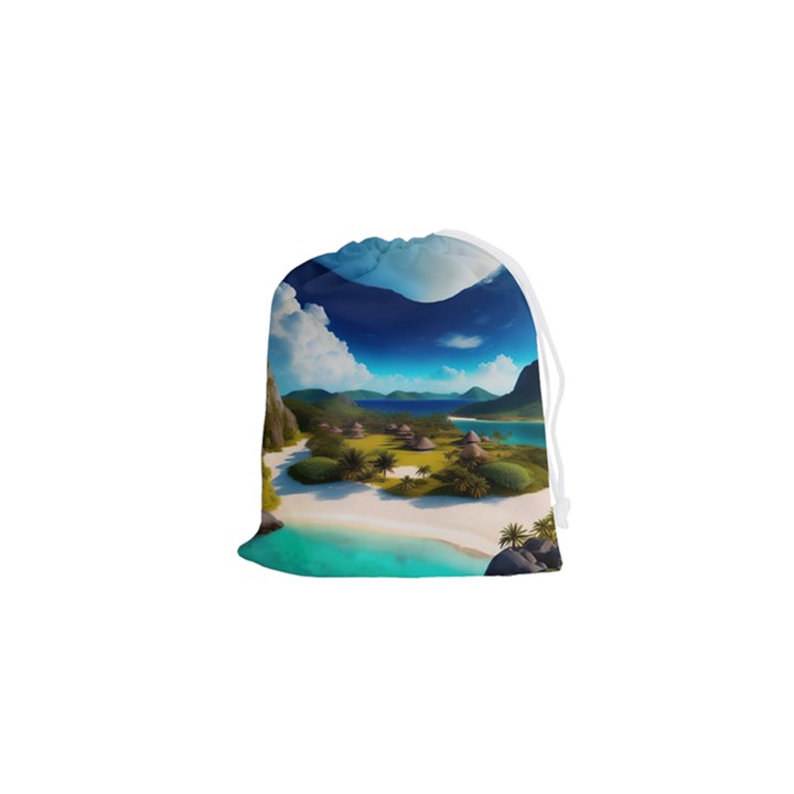 Beach Island Nature Drawstring Pouch (XS)