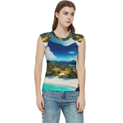 Beach Island Nature Women s Raglan Cap Sleeve Tee by Ravend