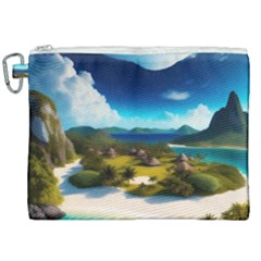 Beach Island Nature Canvas Cosmetic Bag (xxl) by Ravend