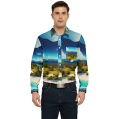 Beach Island Nature Men s Long Sleeve Pocket Shirt  by Ravend