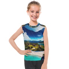 Beach Island Nature Kids  Mesh Tank Top by Ravend