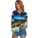 Beach Island Nature Women s Long Sleeve Button Up Shirt View2