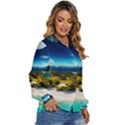 Beach Island Nature Women s Long Sleeve Button Up Shirt View3