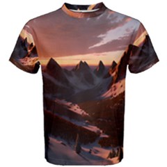 Landscape Mountains Nature Men s Cotton Tee by Ravend