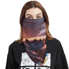 Landscape Mountains Nature Face Covering Bandana (triangle) by Ravend