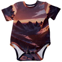 Landscape Mountains Nature Baby Short Sleeve Bodysuit by Ravend