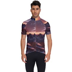 Landscape Mountains Nature Men s Short Sleeve Cycling Jersey by Ravend