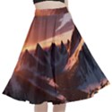 Landscape Mountains Nature A-Line Full Circle Midi Skirt With Pocket View1