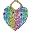 Funny Flowers Smile Face Camomile Giant Heart Shaped Tote View1