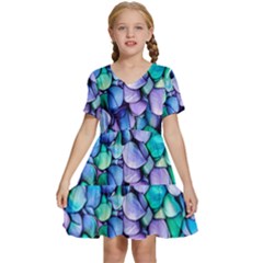 Pastel Kids  Short Sleeve Tiered Mini Dress by zappwaits