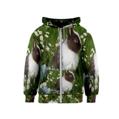 Rabbit Kids  Zipper Hoodie by artworkshop