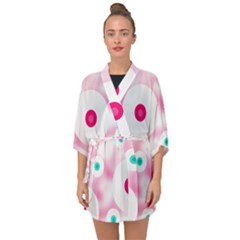 Wallpaper Pink Half Sleeve Chiffon Kimono