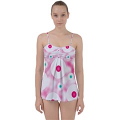 Wallpaper Pink Babydoll Tankini Set